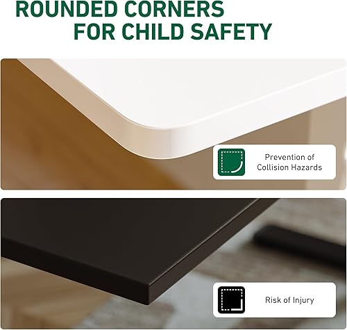 Miniatura 8 de FEZIBO Escritorio eléctrico de altura ajustable con cajón tablero de 63 x 24 pulgadas marco blancoparte superior blanca