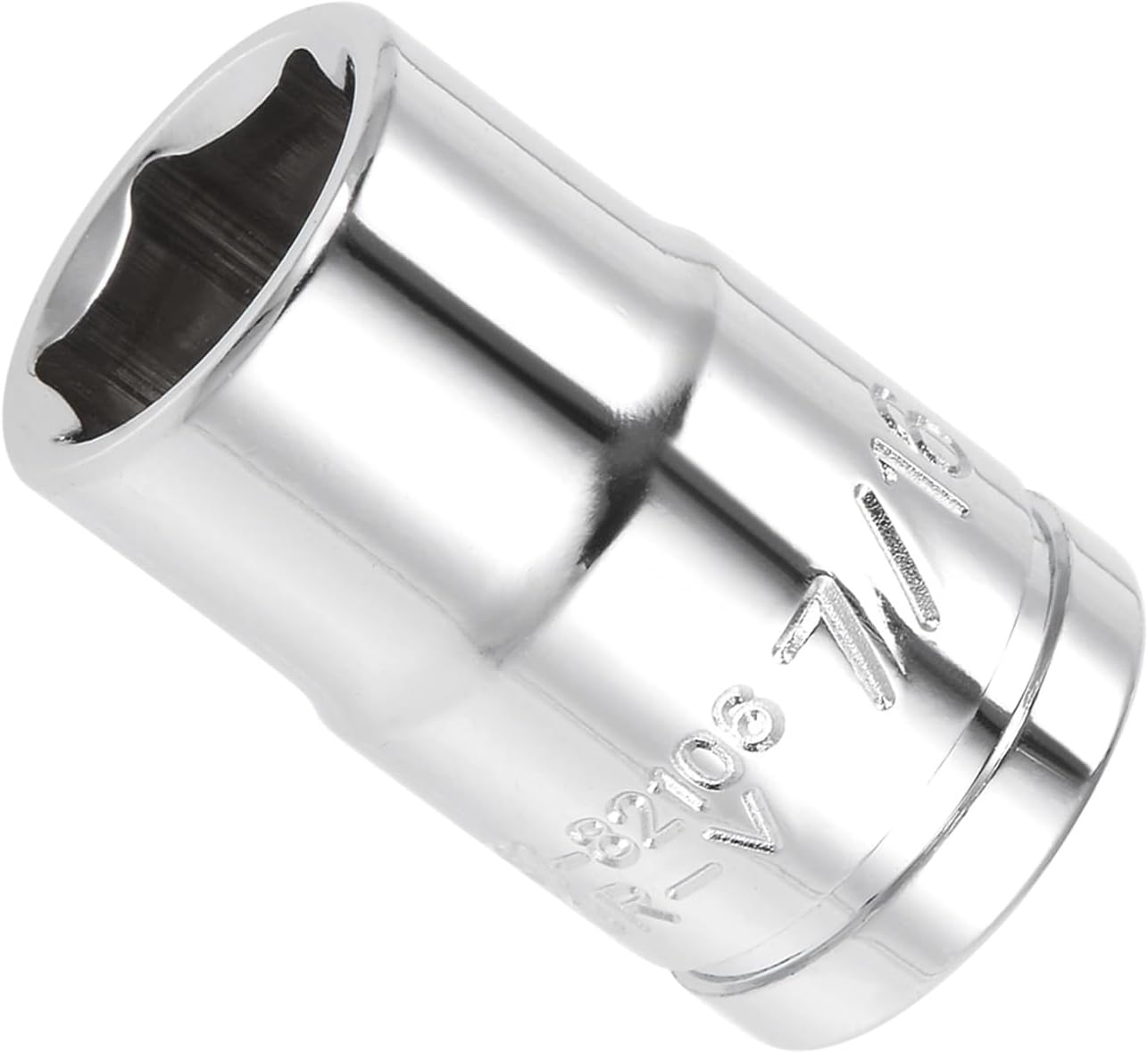 6-Point Socket, 3/8" Drive 7/16" Deep, Polished Chromed CR-V SAE Standard Shallow Impact Socket - (Applications: for Ratchet Torque Electric Wrenches Car Repair), 1-Pieces