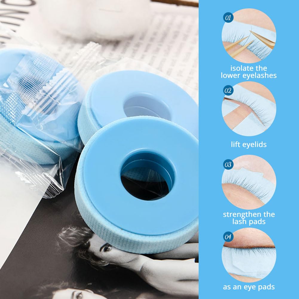 Lunamoon 4 Rolls Tape for Eyelash Extensions Eyelash Tape Eyelash Tape, Band-Blue*4 - Image 2