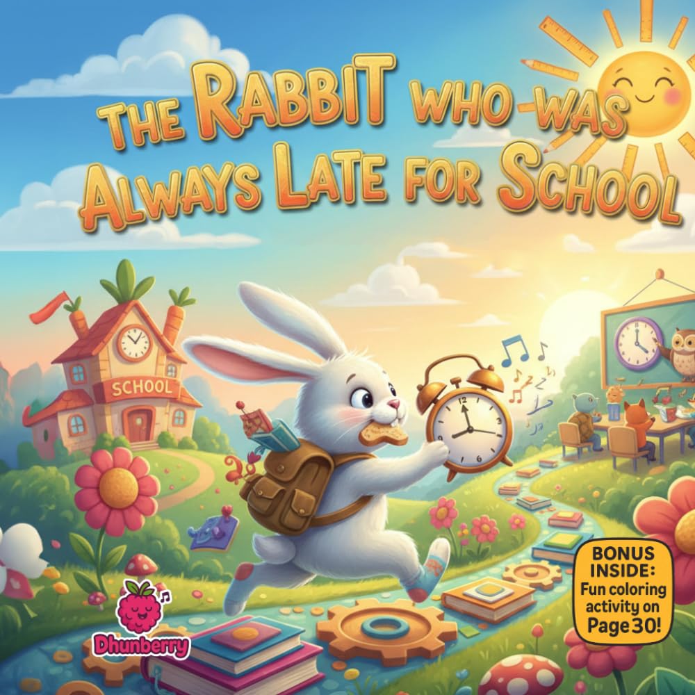 The Rabbit Who Was Always Late for School: A Funny Rhyming Story About Morning Routines, Responsibility, and Being On Time
