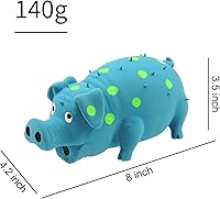 Vista 5 de Andiker Juguete Chirriante para Perros, Juguetes de Látex con Puntos para Masticar Perros con Sonido de Gruñidos Oinks, Juguete de Cerdo Gruñón
