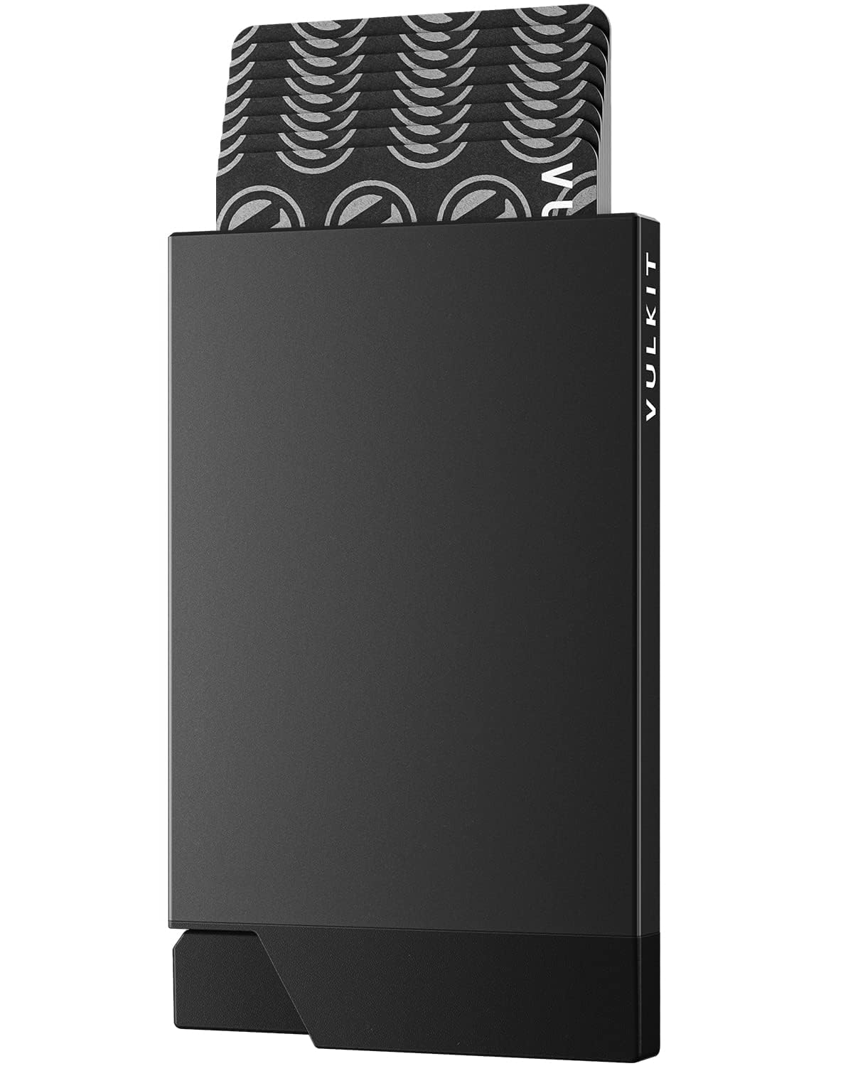 VULKIT Pop up Card Holder Minimalist Credit Card Holder RFID Blocking Slim Metal Card Case for Men or Women(Black)