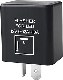 2-Pin Electronic Turn Signal Flasher Relay,12V Flasher Relay for Led Turn Signal,Motorcycle LED Turn Signal Indicator Flasher Relay,Turn Signal Flasher for Led Lights