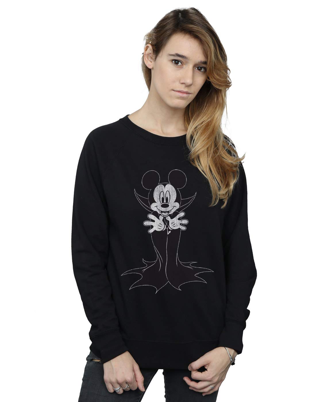 Absolute Cult Women's Black Disney Mickey Mouse Dracula Sweatshirt Xxl