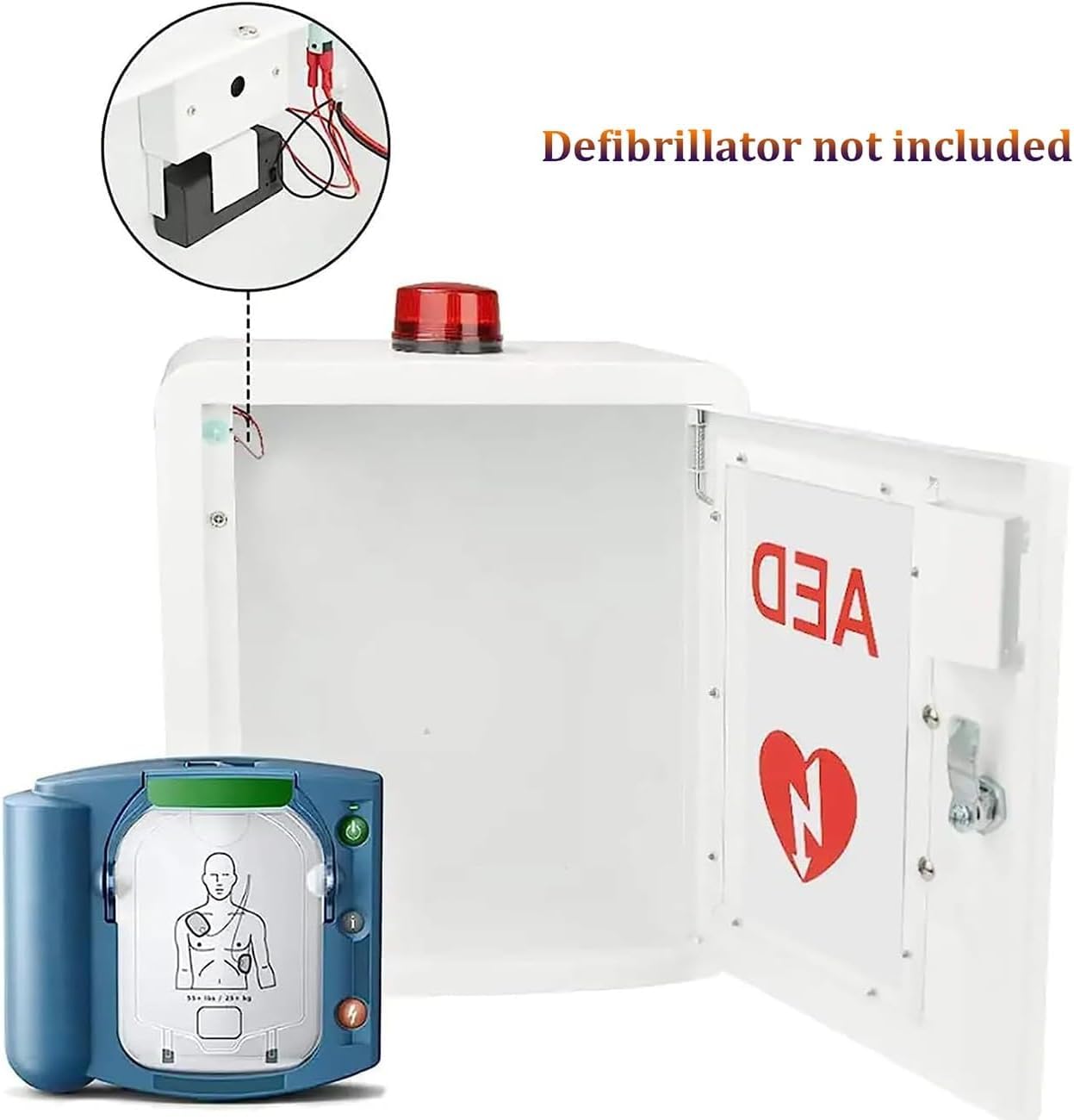 AED-Defibrillator-Schrank, Erste-Hilfe-AED-Defibrillator-Wandaufbewahrungsschrank, Erste-Hilfe-Schrank, Trennwandposition einstellbar