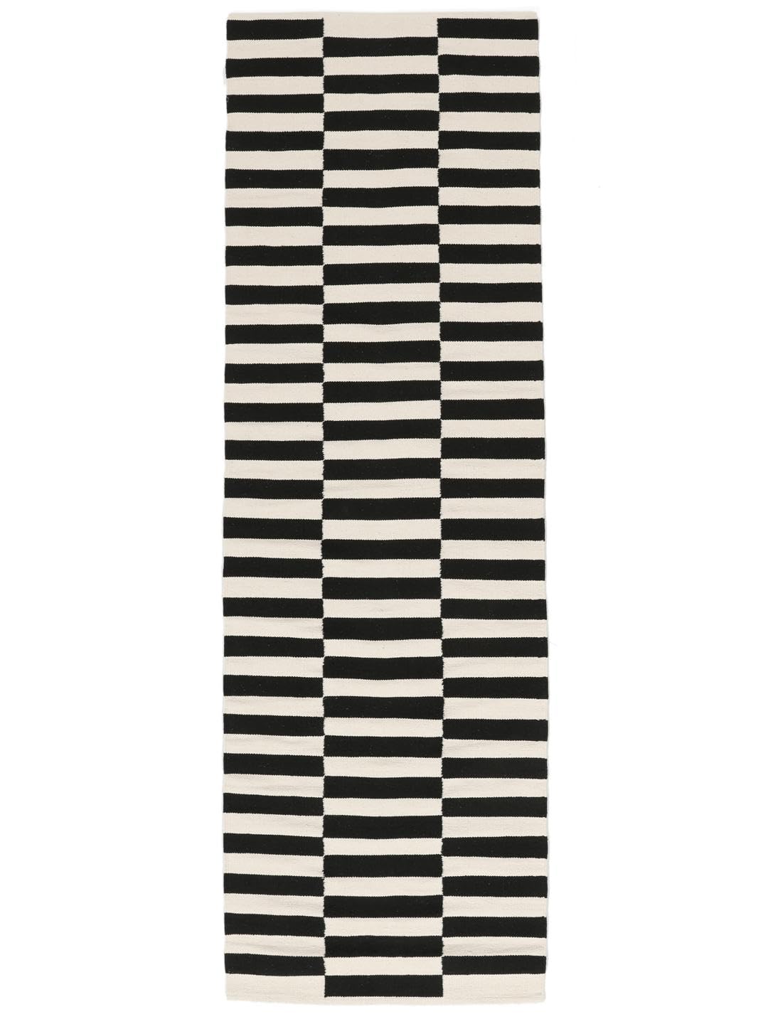 RugVista Moderno Tappeto, 80 x 250 cm, Nero/Bianco | Moderni, Rettangolare, Pelo corto, Lavabile solo a secco, Soggiorno, Camera da letto, Corridoio