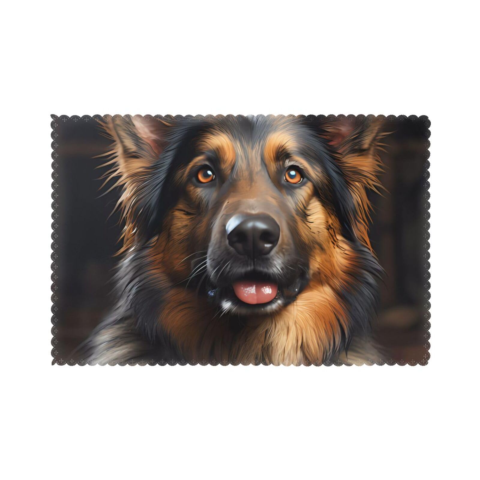 German Shepherd Placemat set of 6, oil-proof, washable, suitable for kitchen, restaurant, party, etc.