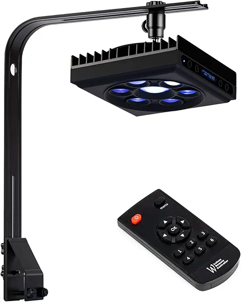 SMATFARM Aquarium Light-60 Watts Reef Light Wide Coverage Sunrise Sunset Moonlight Saltwater Lights for Coral with Master Slave Group Control & Timer & Screen