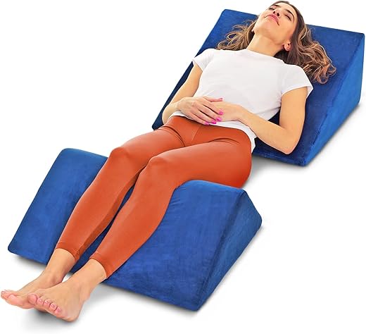 Bed Wedge Pillow – 2 Separate Memory Foam Incline Cushions, System for...