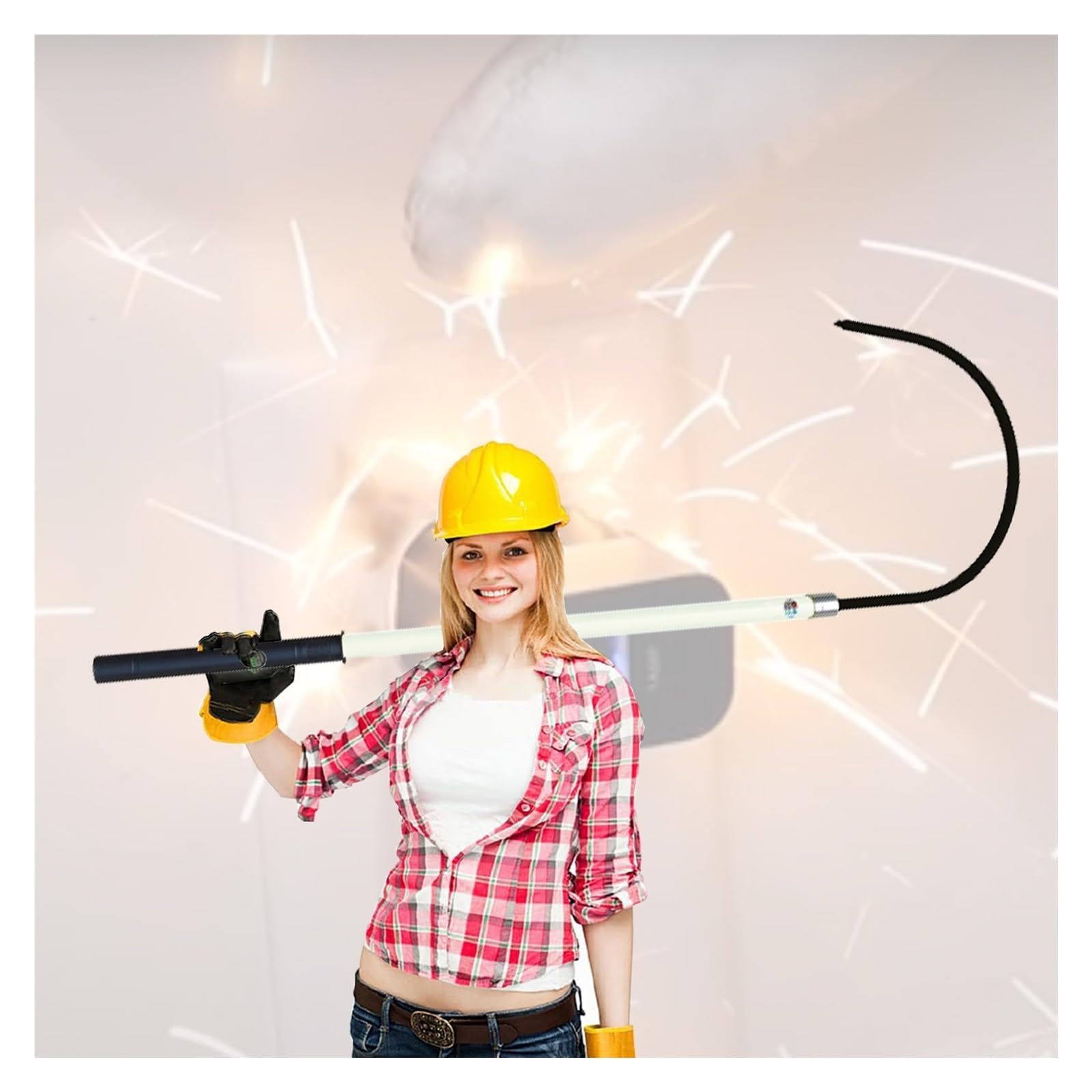 Gancho de rescate antielectrocución de fibra de vidrio de 1 m para electricistas
