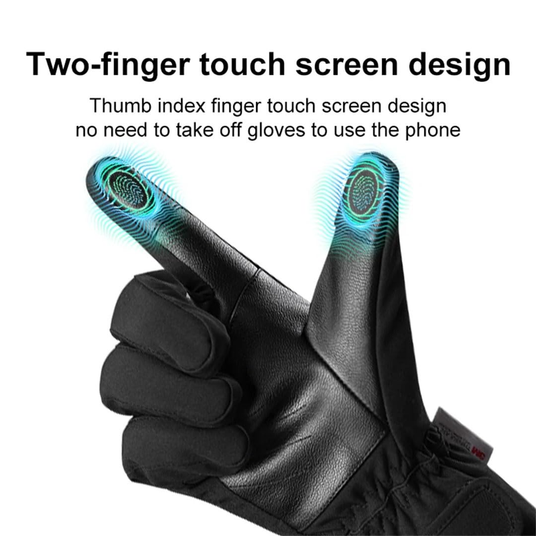 Guanti invernali da uomo, impermeabili, per touchscreen, termici, per motociclismo, equitazione, attività all'aperto