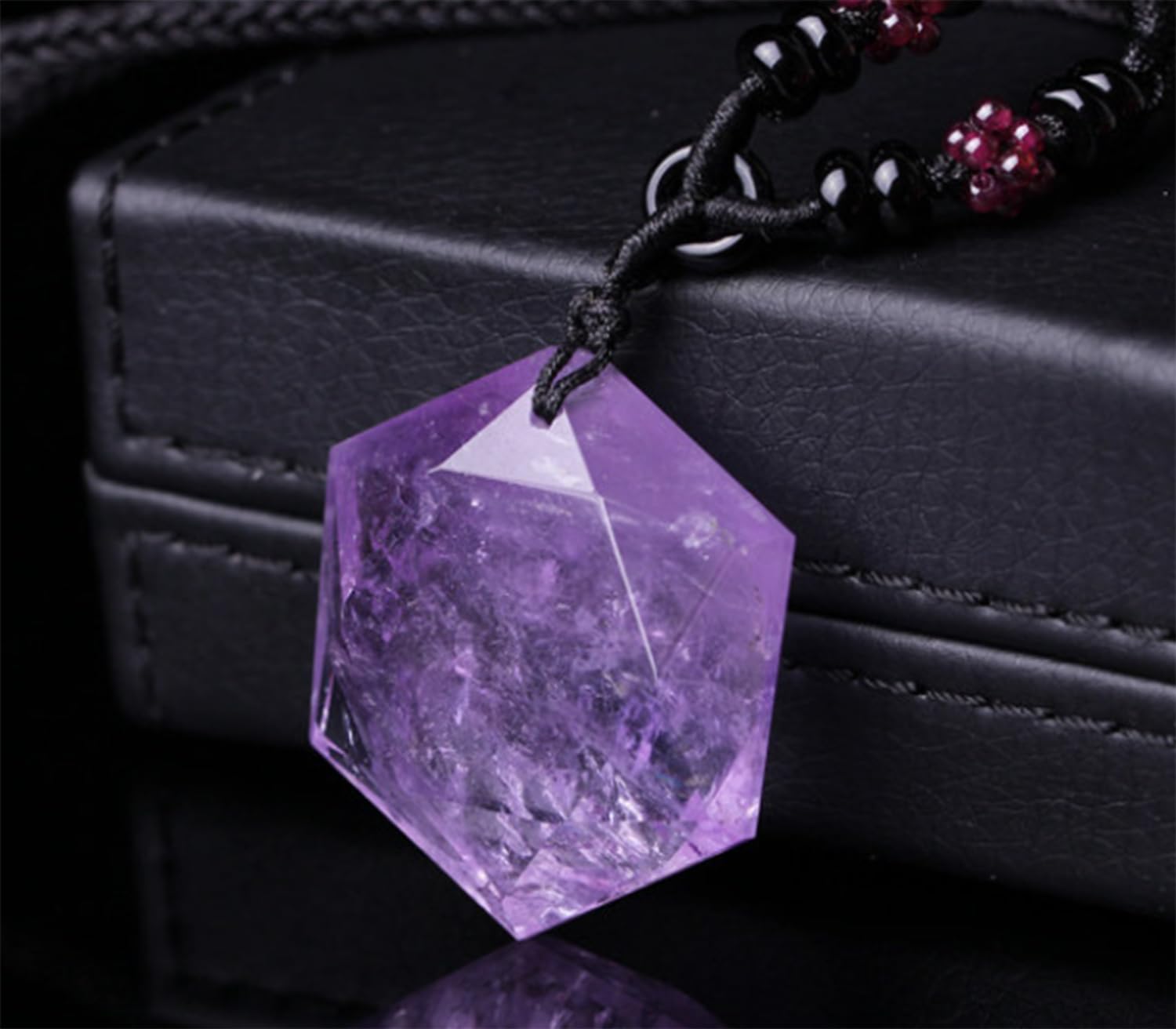 Collar con Colgante de hexagrama de Piedra Preciosa Natural, Collares Minimalistas de Amatista, Joyas moradas, Regalos de cumpleaños, San Valentín y Día de la Madre
