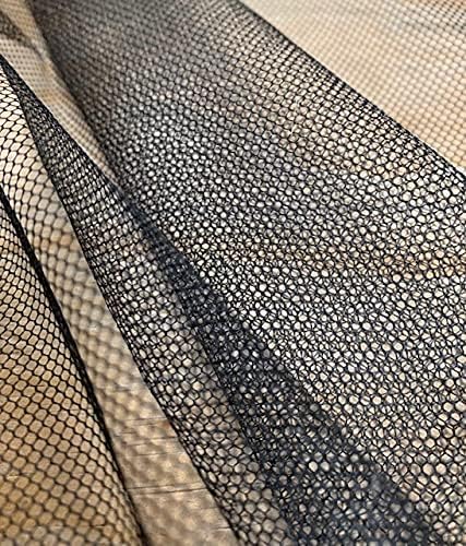 5860 Black Hard Net Crinoline Fabric by The Yard 100 percentage Polyester Crinoline-black, 60 Inches