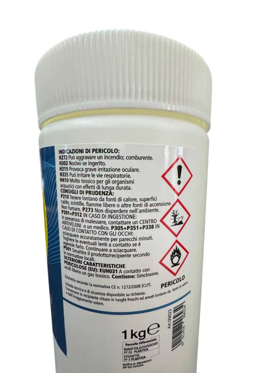 5/20 kg Cloro Tricloro Concentrato al 90% in Pastiglie da 200g a Lento Scioglimento | Disinfettante Potente per Piscine Cristalline e Igienizzate (20 Kg)