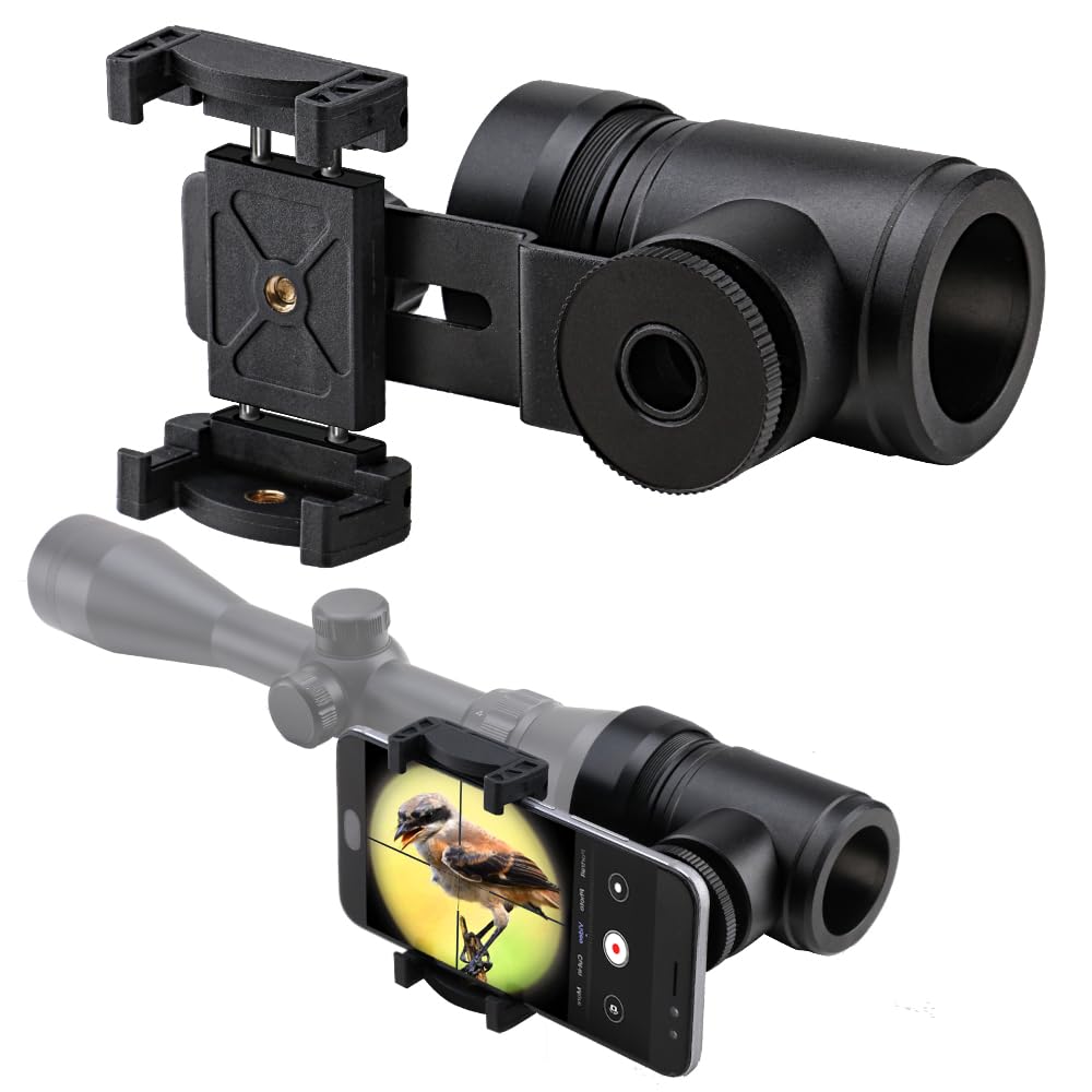 Starboosa Rifle Scope Mount Camera Adapter – Premium All-Aluminum Smartphone Mount for Hunting & Birding with Dual Viewing Angles – Quick, Screw-Free