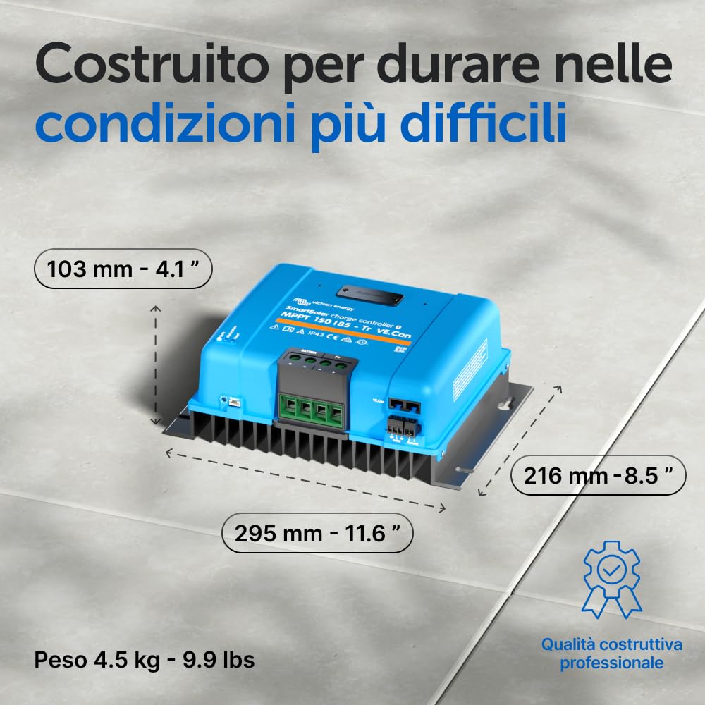 Victron Energy SmartSolar MPPT Tr VE.Can 150V 85 amp 12/24/36/48-Volt Regolatore di Carica Solare (Bluetooth)