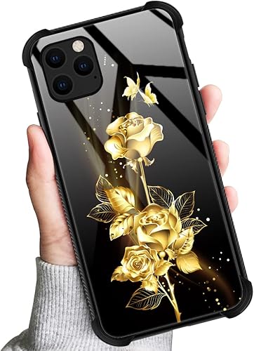 Miniatura 6 de TnXee Funda compatible con iPhone 12 Mini, diseño de flor de mariposa dorada para iPhone 12 Mini, funda para hombres y mujeres