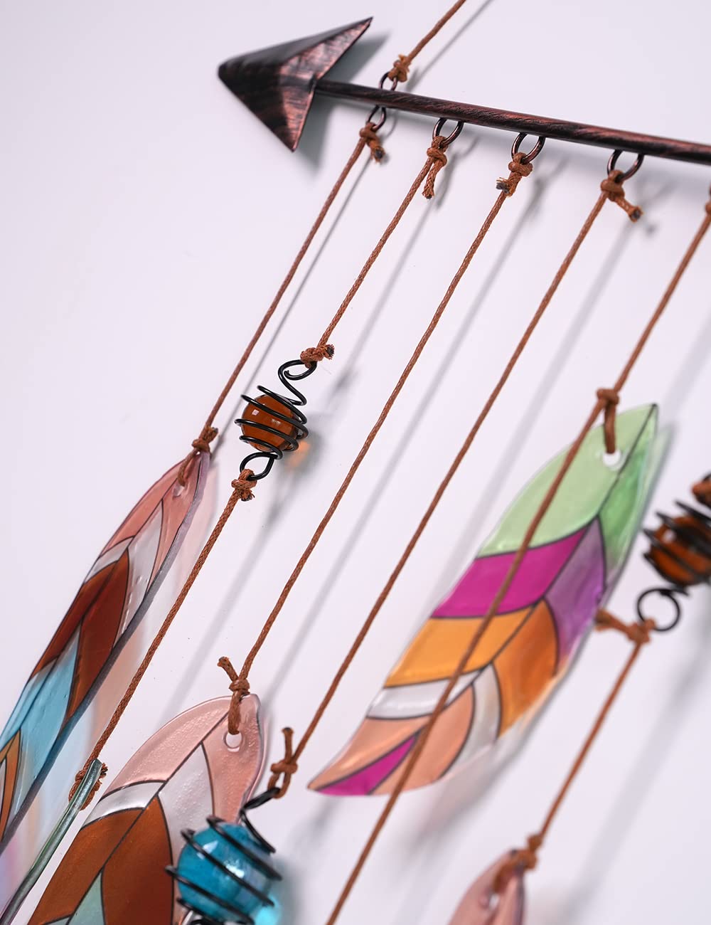 SEINHIJO Carillon à Vent Modern Sculpture Décor Murale Arts Métal Ornament Maison Mémorial Cadeau pour Extérieur Intérieur Maman 49cm