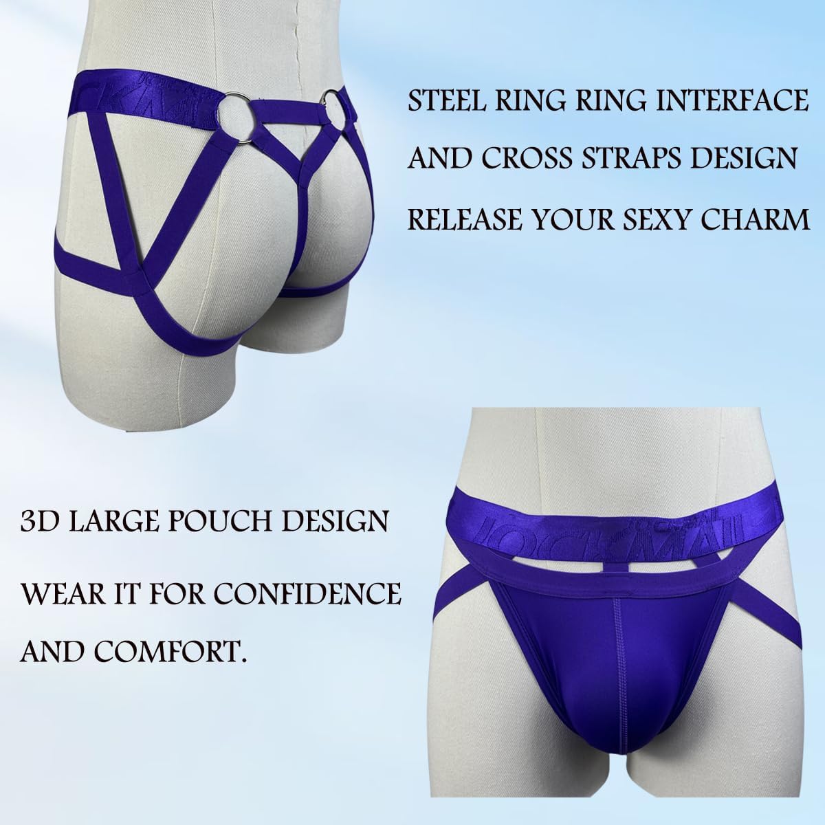JOCKMAIL Jockstrap for Men Mens Thong Athletic Supporters Jock Strap Male Underwear - Image 4