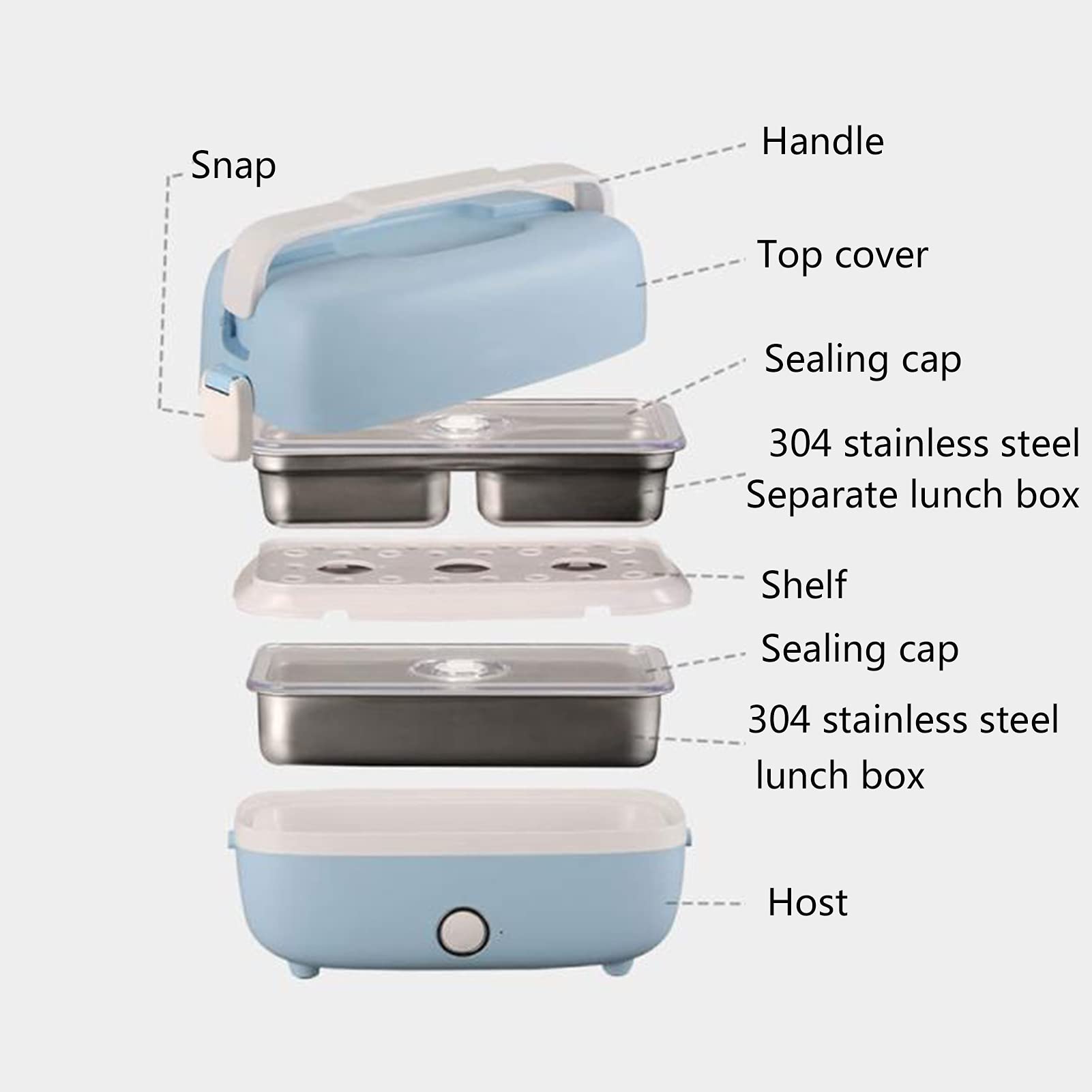 Amazon｜電気弁当箱、二重層ポータブル電子レンジフードウォーマー