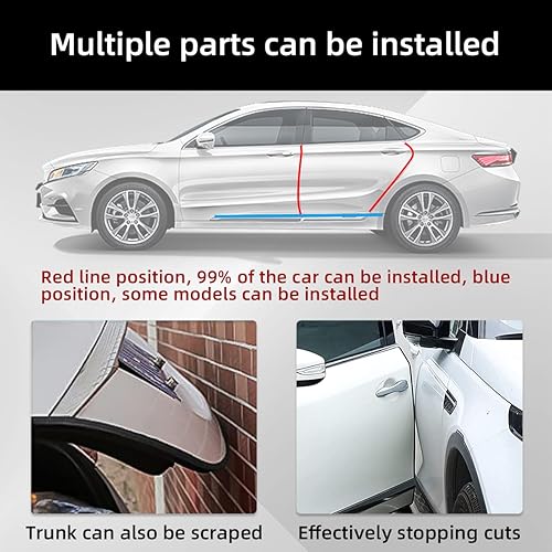 Miniatura 3 de Zinicer - Protectores de borde de puerta de automóvil, protector de sello de goma con borde en forma de U, protección universal de entrada de puerta