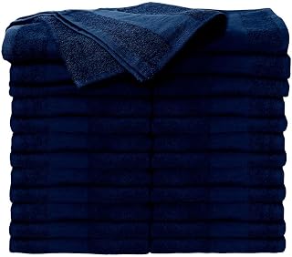 ForPro Premium Bleach Tough Salon Towels, 24ct, Navy Blue, 27" L x 16" W