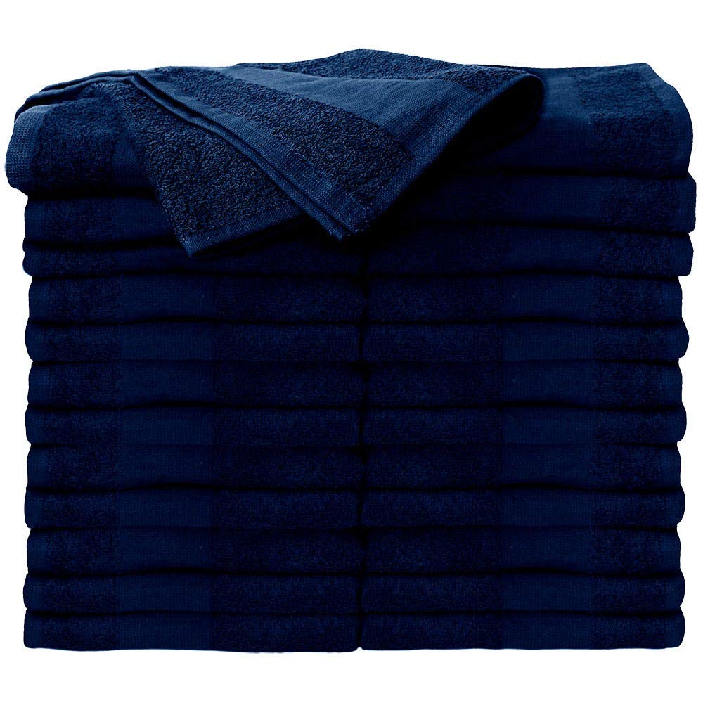 ForPro Premium Bleach Tough Salon Towels, 24ct, Navy Blue, 27" L x 16" W