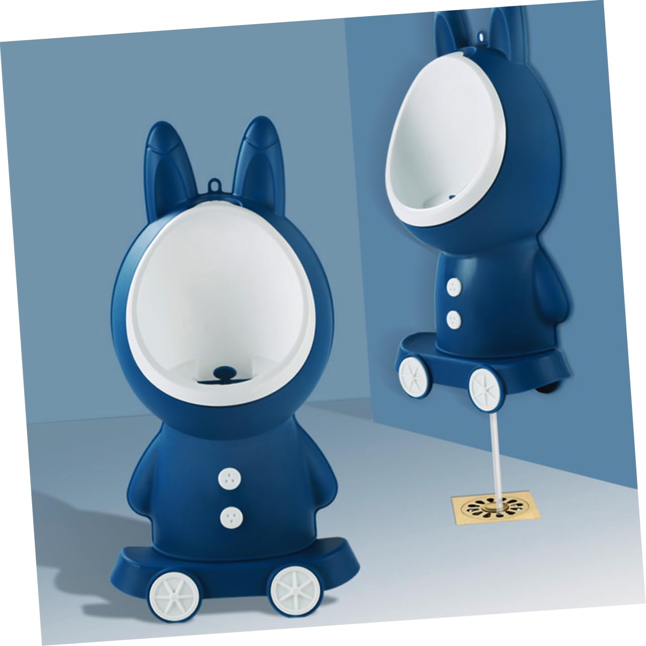 UPKOCH Wall-Mounted Toddler Urinal for Boys Adjustable Height Potty Training in Cute Rabbit Design for Bathroom Use Easy to Install Detachable for Cleaning