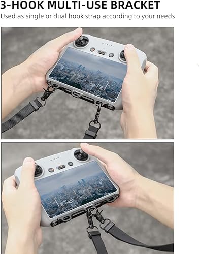 Miniatura 5 de Xmipbs Correa ajustable para accesorios de controlador DJI RC, correa de hombro de cuero PU con hebilla de aleación de aluminio CNC para DJI Mavic