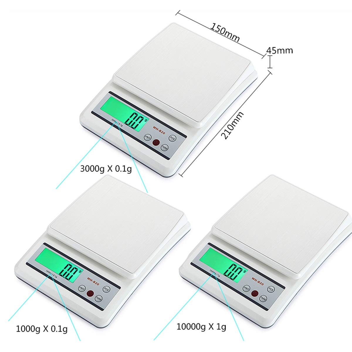 Báscula de Cocina Digital de 0,1 G, balanza electrónica de Alta precisión de 1 G para Pesar Alimentos y Hornear, balanza para medir dietas, balanza para Joyas