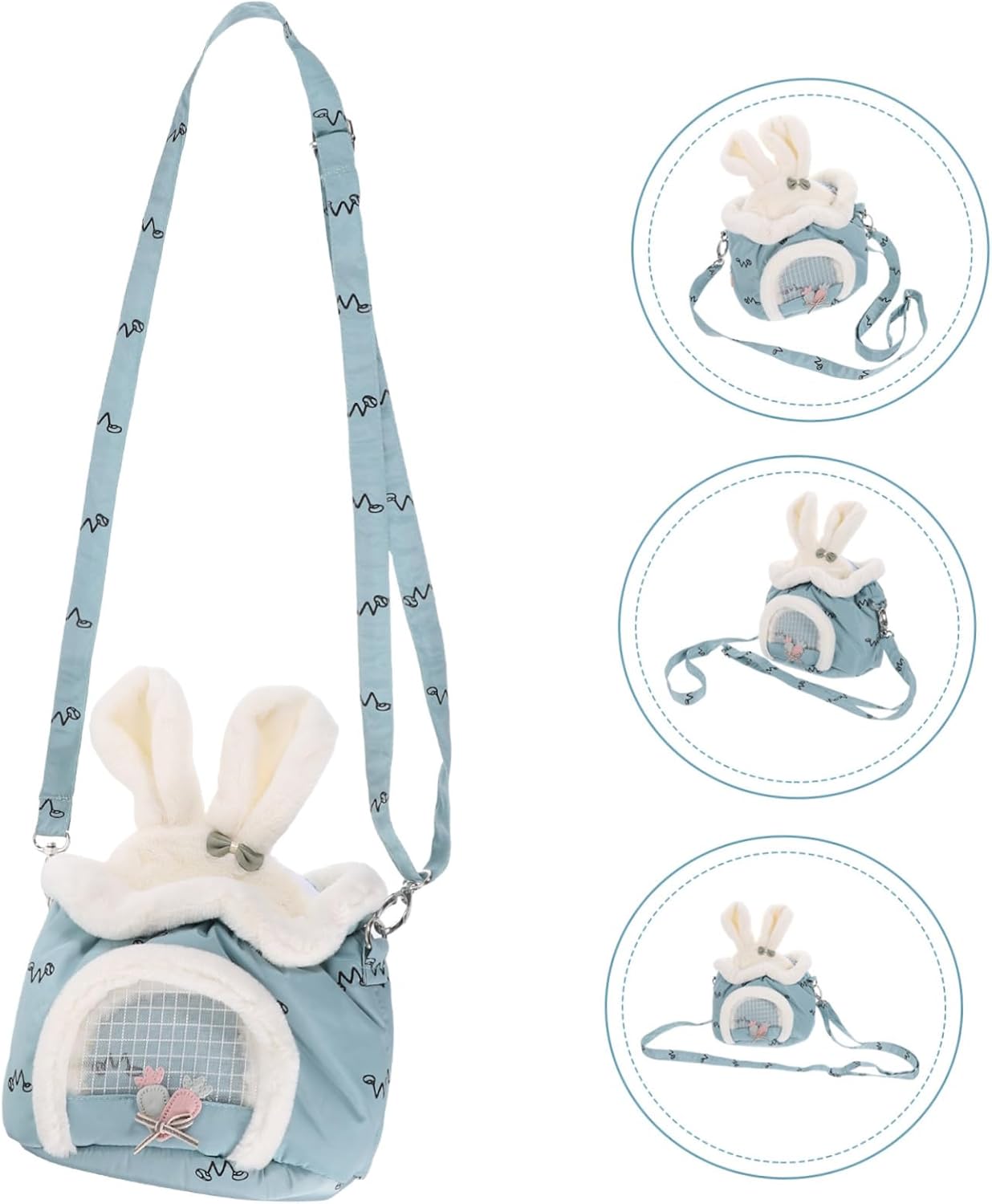 COLLBATH Portable Breathable Hamster Carrier Bag Soft Warm Travel Pouch for Sugar Glider Bunny Rat Small Pets Safe and Comfortable Animal Travel Carrier