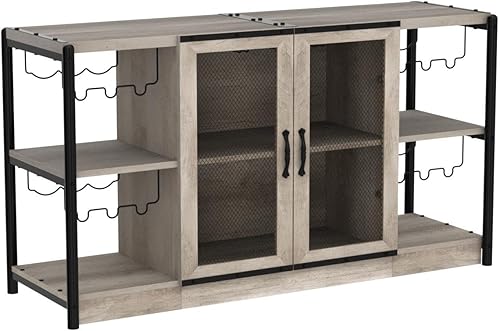Miniatura 5 de GAOMON Gabinete de bar de vinos, gabinete de licor para licor y vasos, barras industriales y gabinetes de vino con almacenamiento y estante de vino,