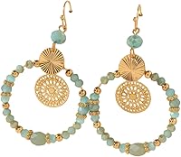 VIEKYBUTTY Boho Dangle Earrings for Women - Multicolor Beaded Glass Drop Earrings, Lightweight Hippie Beach Jewelry