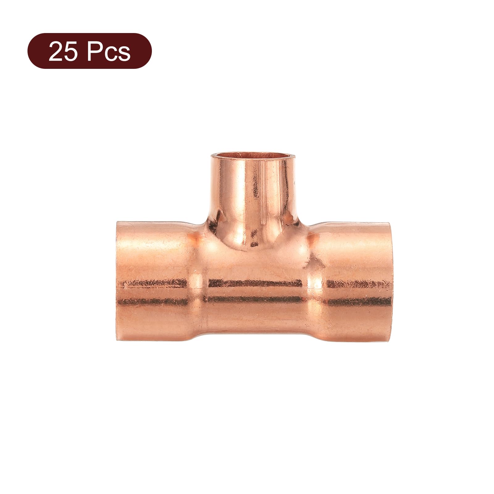 QUARKZMAN 25 Pz 3/4" x 1/2" x 3/4" Raccordi a T Riduzione Rame | per Tubi Pressione, Connettori per Idraulica Alimentazione e Refrigerazione