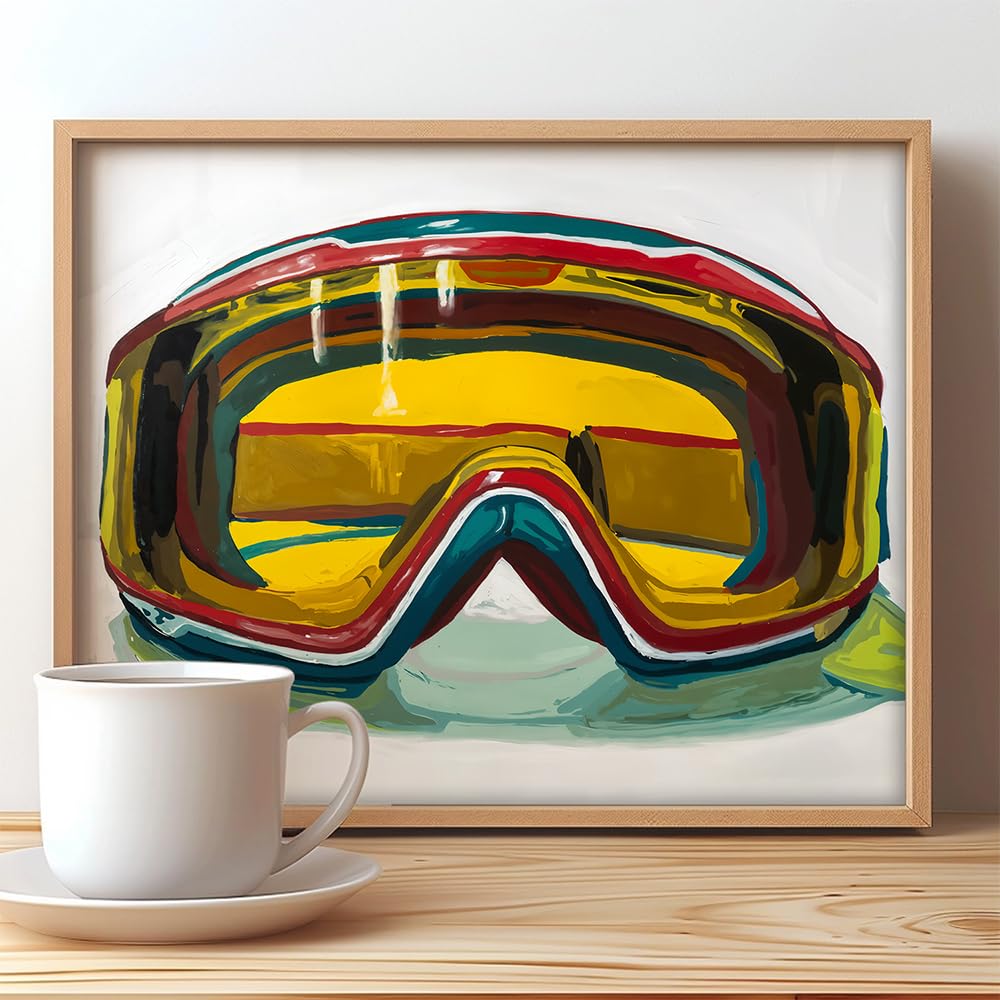 retro ski goggles Wall Art Painting 11x14 Framed Poster – Colorful Abstract Winter Sports Artwork, Ski Resort & Skiing Gear Print, Ski Culture Decor for Cabin, Lodge & Outdoor Sports-themed Art Vehicle and Transportation Powerslide Nordic Skating Gloves COLOR:Fjord Metallic/Emerald Metallic second decision making