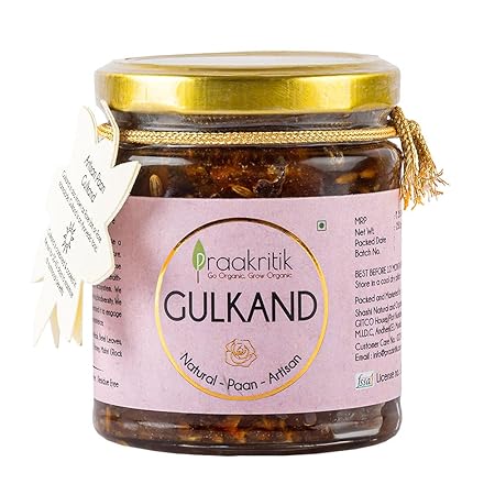 Praakritik Gulkand Natural - Paan - Artisan Flavour, Organic, Pure Vegetarian, Rich in Calcium and Antioxidants, Natural Cooling Agent, 250 Gm