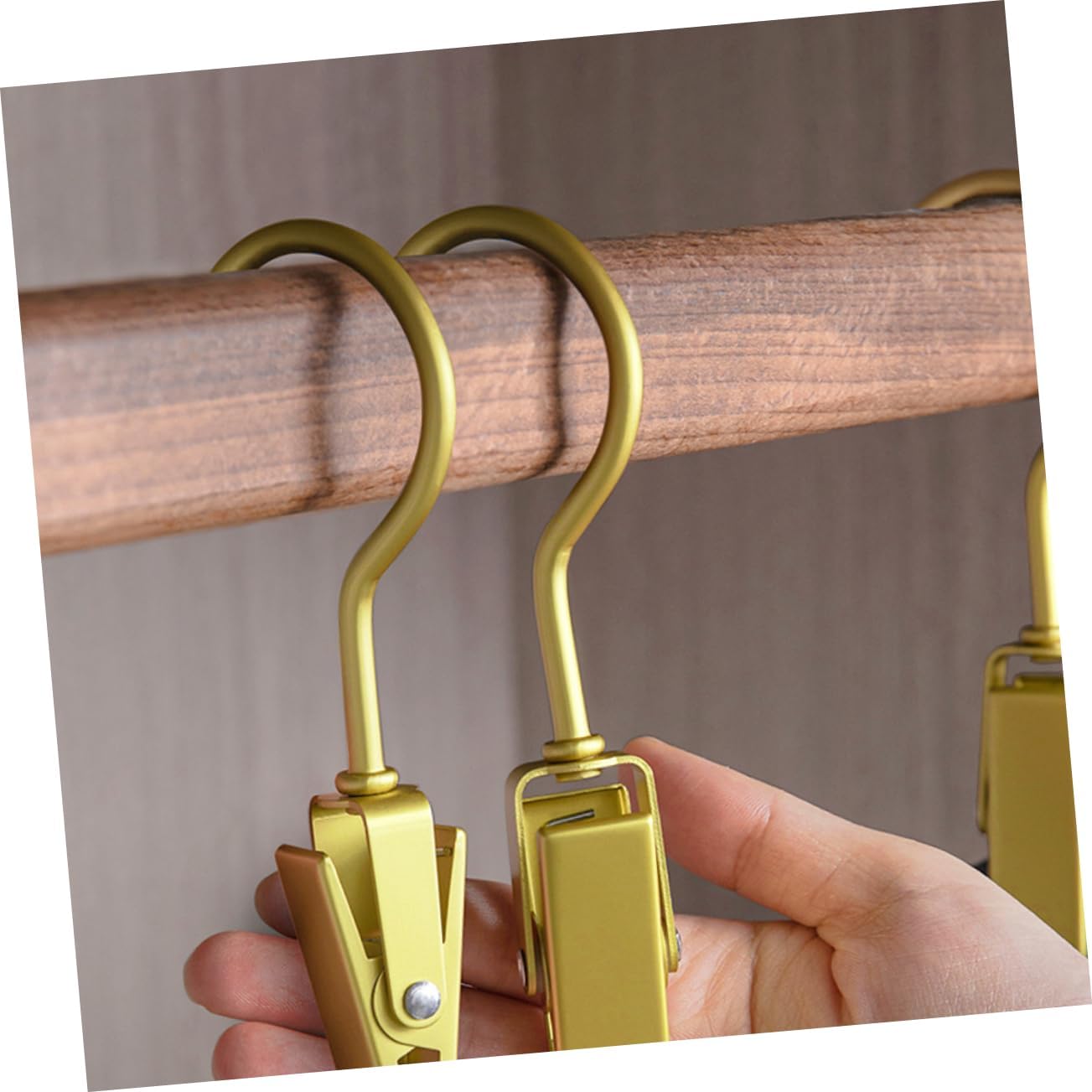 SOLUSTRE 5 Pcs Gold Boot Hanger Clips Stable Swivel Laundry Hook for Closet image 5