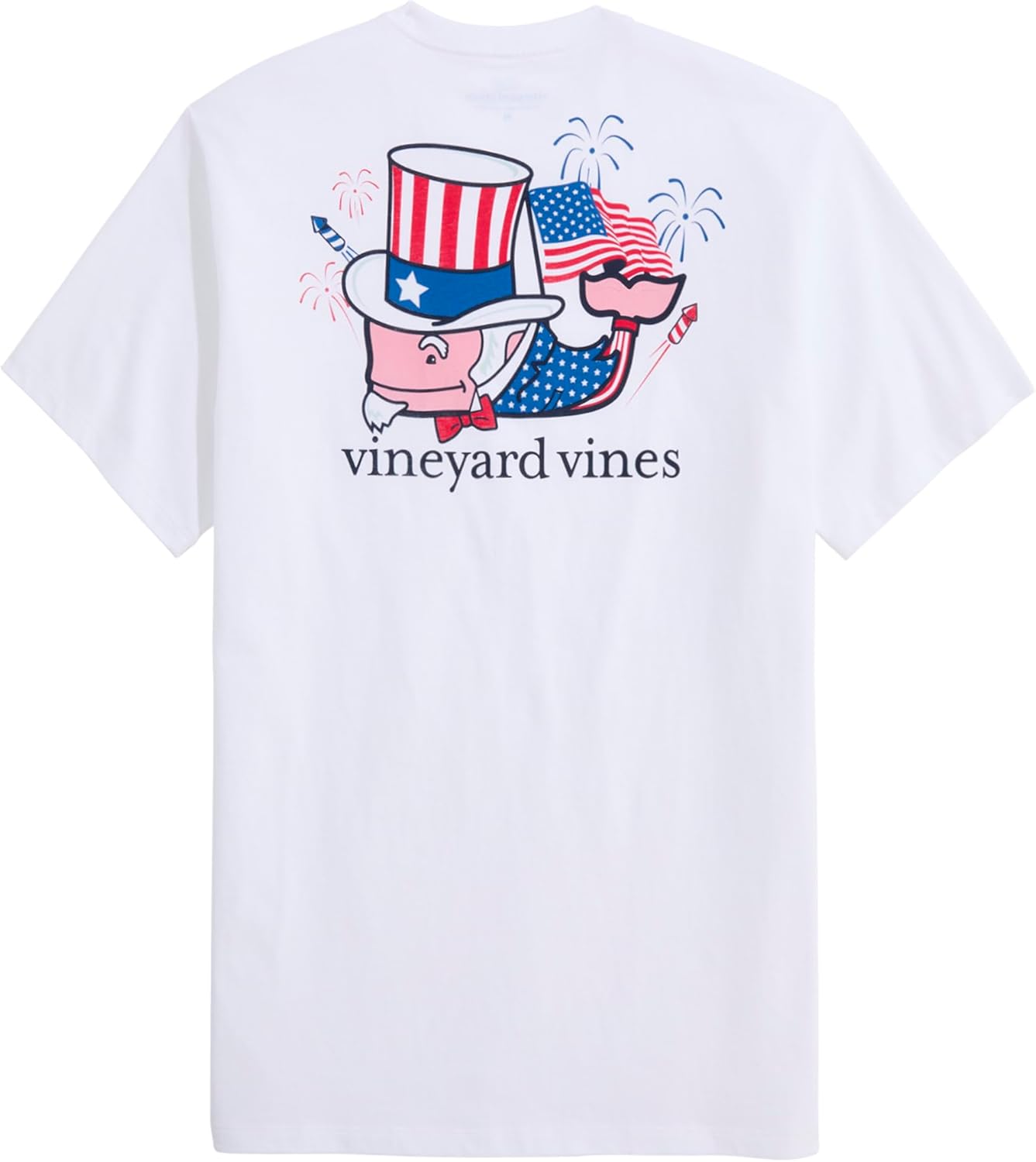 Vineyard Vines Mens Uncle Sam Whale Short-Sleeve Pocket Tee