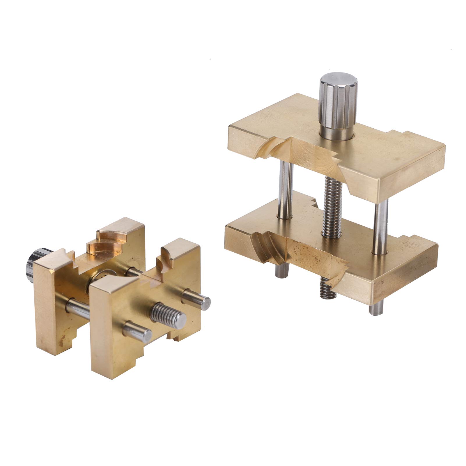 Uhrenbewegungs-Halter mit fester Basis, professionelles Kupfer-Werkzeugzubehör für die Uhrenreparatur, verstellbare doppelseitige Halterung für kleine und große Uhren, kompaktes