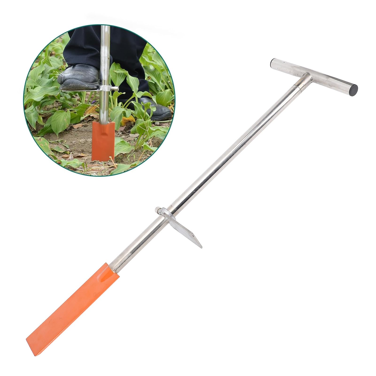 Ergonomische Pflanzschaufel mit T-Griff, Effizientes Baumumpflanzungswerkzeug für Parks, Edelstahl