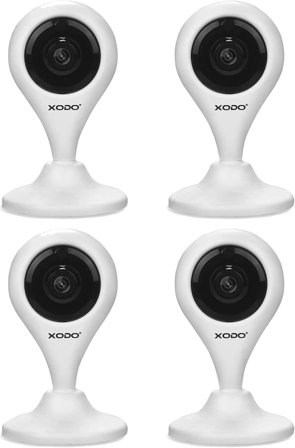 XODO Wireless Security Camera, E4 IP 1080P HD Plug-in Indoor WiFi Camera for Home Security/Baby Monitor/Pet/Nanny, Motion Detection, 2 Way Audio, Night Vision with 108° HD Wide View-4 Pack