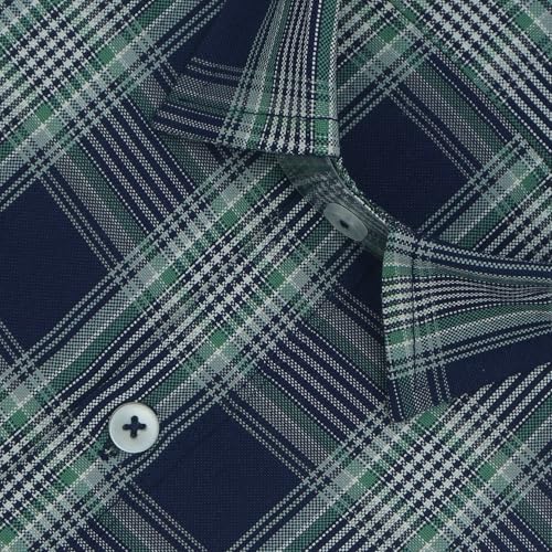Image of GHPC Cotton Checkered Half Sleeves Regular Fit Formal Shirt for Men