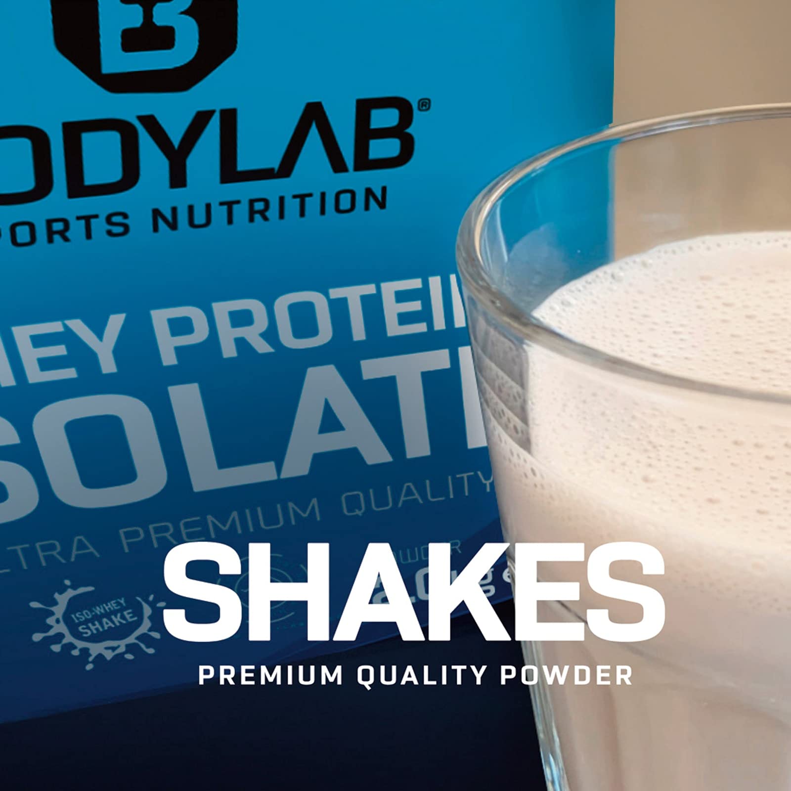Whey Protein Isolate 2kg Erdbeer Bodylab24, Eiweißpulver aus Whey Isolat, Whey Protein-Pulver kann den Muskelaufbau unterstützen, konzentriertes Iso-Whey-Protein frei von Aspartam