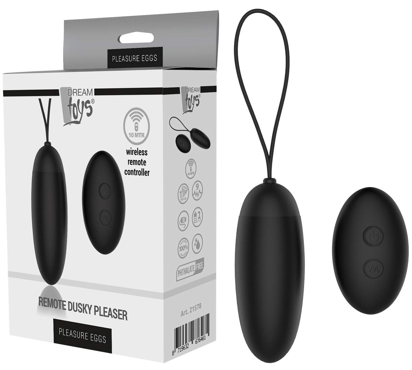 Dream Toys Pleasure Balls & Eggs Vibrator Black 8.7 cm
