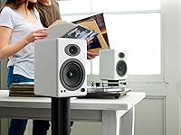 Vista 3 de Audioengine Altavoces inalámbricos Bluetooth A5+ - Altavoces estéreo premium de 150 W para música, juegos, tocadiscos, sistemas de cine en casa