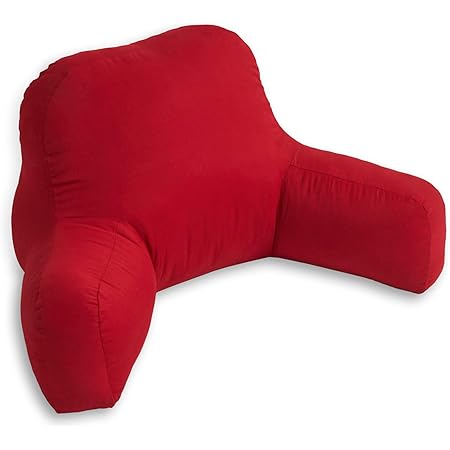 South Pine Porch Cotton Backrest Pillow with Arm Support, Scarlet