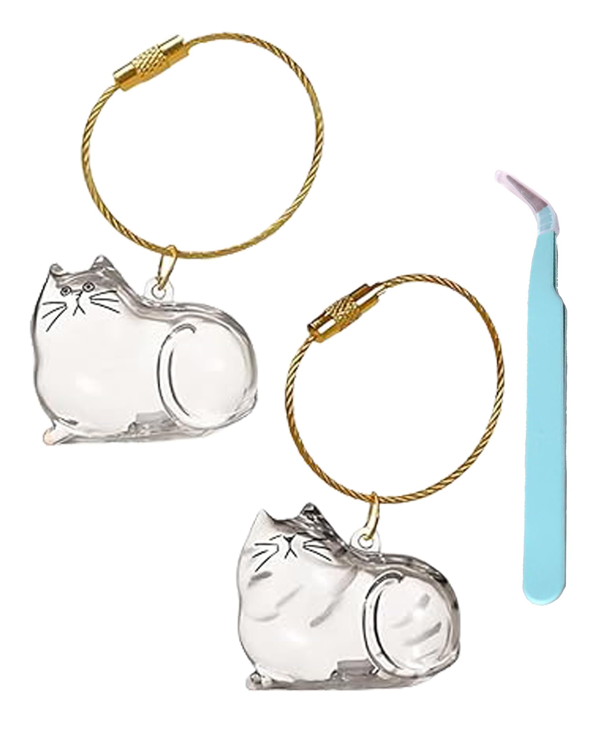 MZinge Cat Hair Storage Bottle,Keychain for Collecting Cat and Dog Hair Cat Hair Storage Capsules Transparent Cats Hairs Storage Bottle Cute Pet Memorial Gifts for Cats dog Lover (cat A)