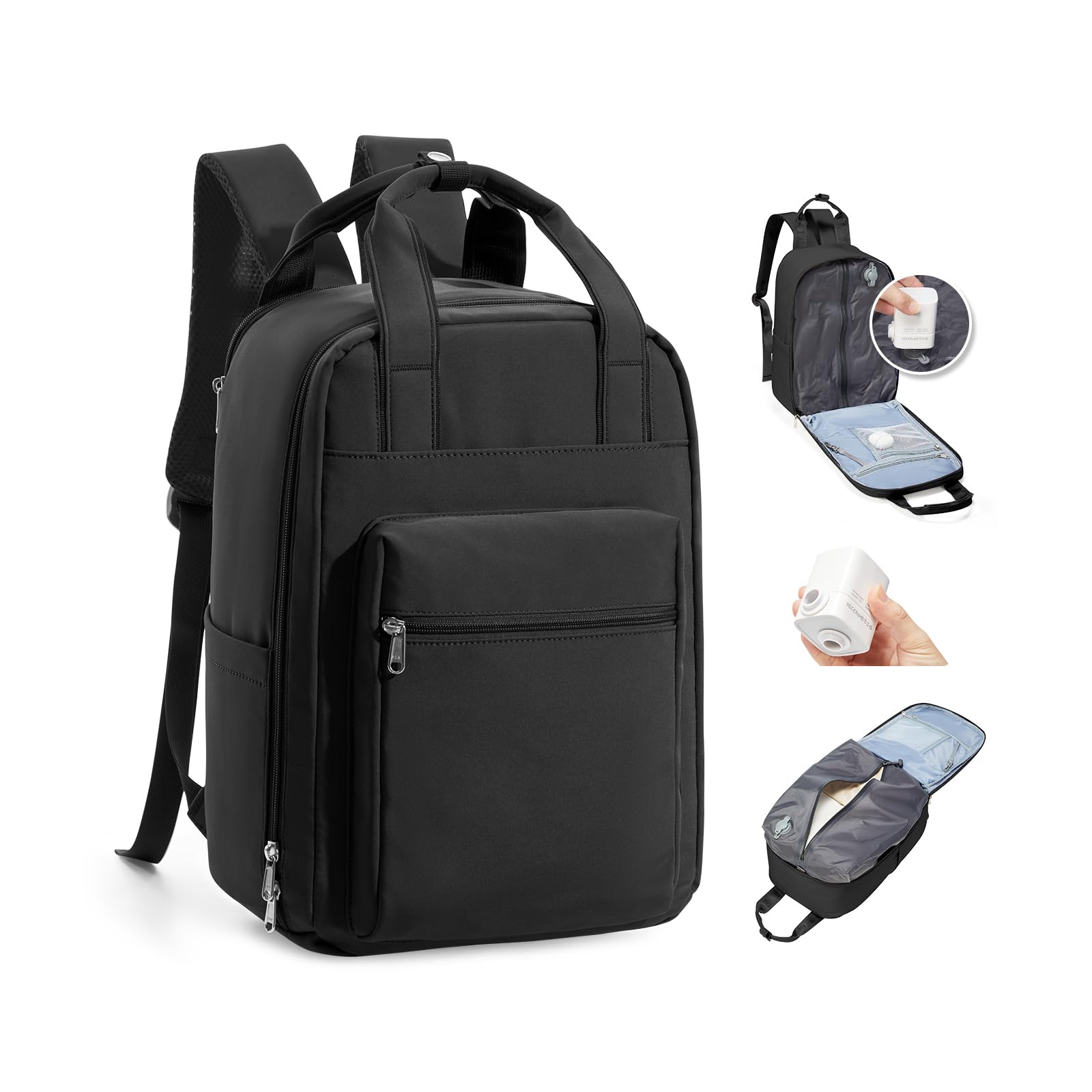 BJLFS Zaino da Viaggio con Sottovuoto Ryanair 40x30x20 Wizzair Bagaglio a mano 40x20x25 Ryanair con Pompa Borse da Cabina per Easyjet 45x36x20 con compressione sottovuoto,Zaino Casual per Laptop