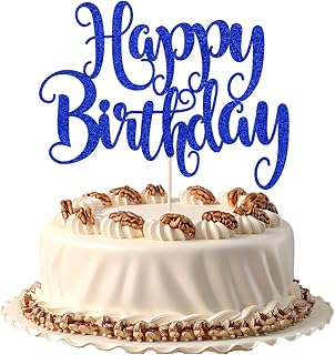 Happy Glitter Happy Birthday Cake Topper