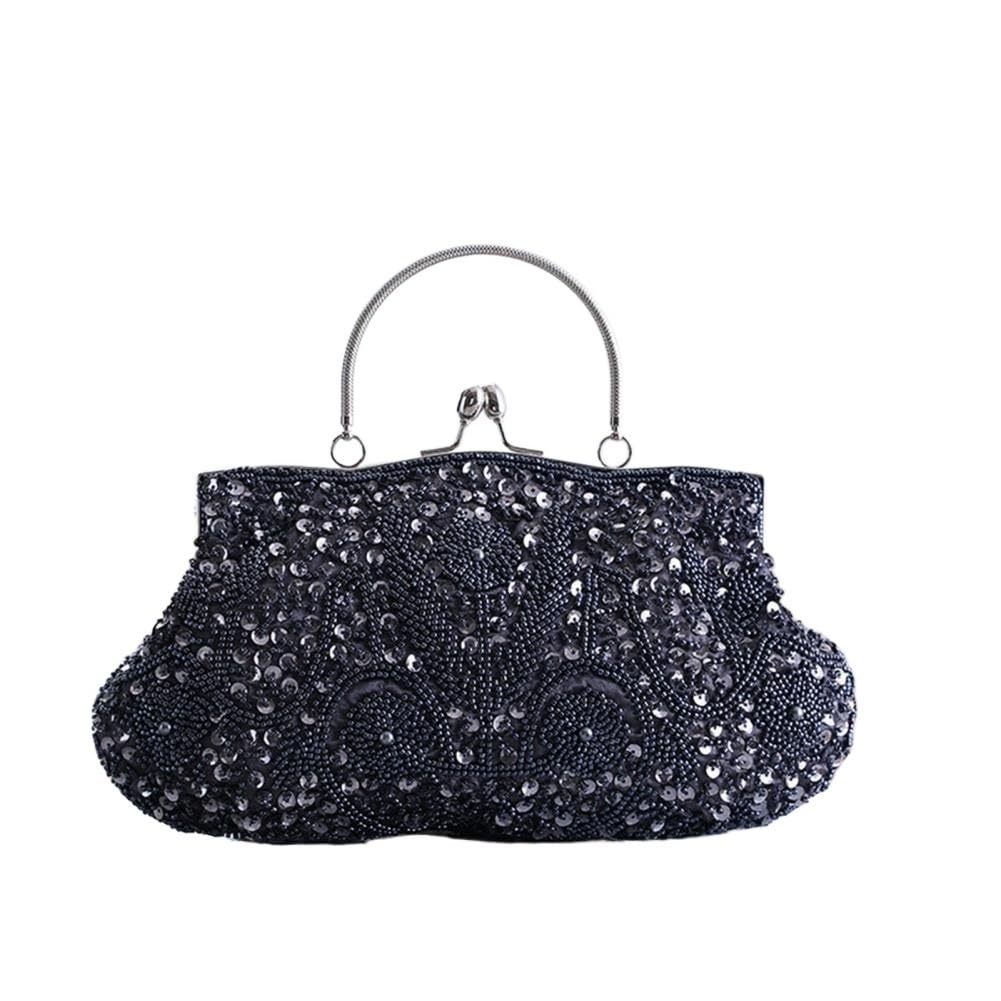 Petit Sac à Main Vintage Perlé Pour Soirée - Sac De Soirée Perlé, Doublure Synthétique, Occasion
